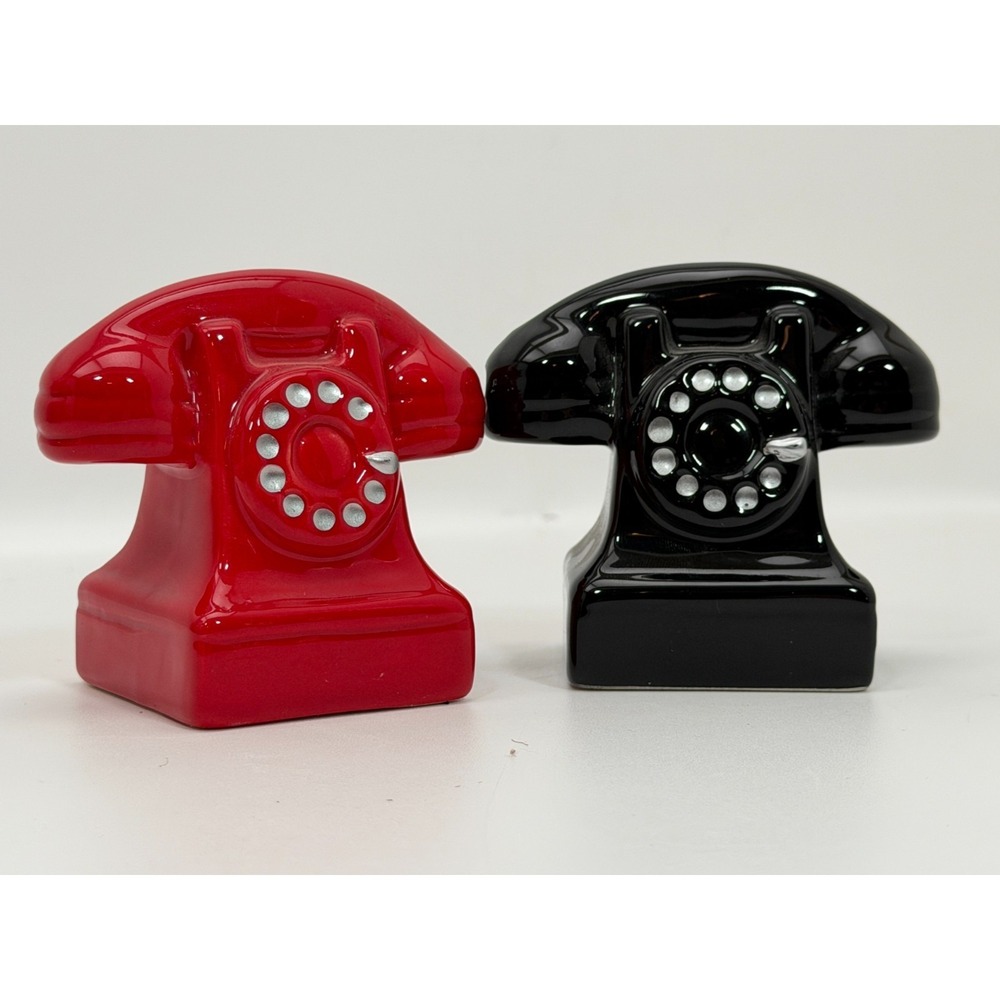 Pacific Giftware Retro Telephone Ceramic Salt & Pepper Shakers Set 9624